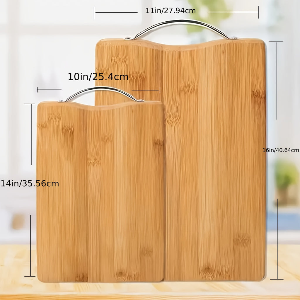 1pc 11.02x15.75inch Bamboo Cutting Board, Large Natural Wooden Chopping Board Kitchen Meat Vegetable Prep Board