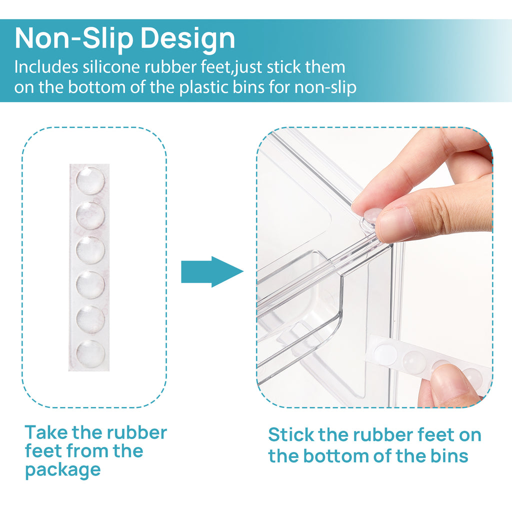 Stackable Storage Drawers 4 Pack Clear Acrylic Makeup Organizer for Bathroom Vanity Countertop BPA-Free Plastic Storage Bins Perfume Skincare Organizer