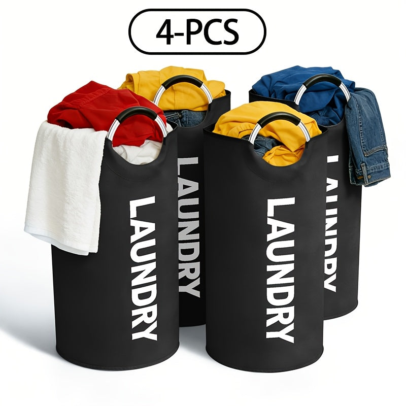 3pcs/4pcs Large Oxford Cloth Dirty Clothes Basket Foldable with Handle Laundry Basket Suitable for Student Dormitories, Laundry Rooms, Living Rooms, Bedrooms, Bathrooms, Independent Storage Bags, Laundry Baskets