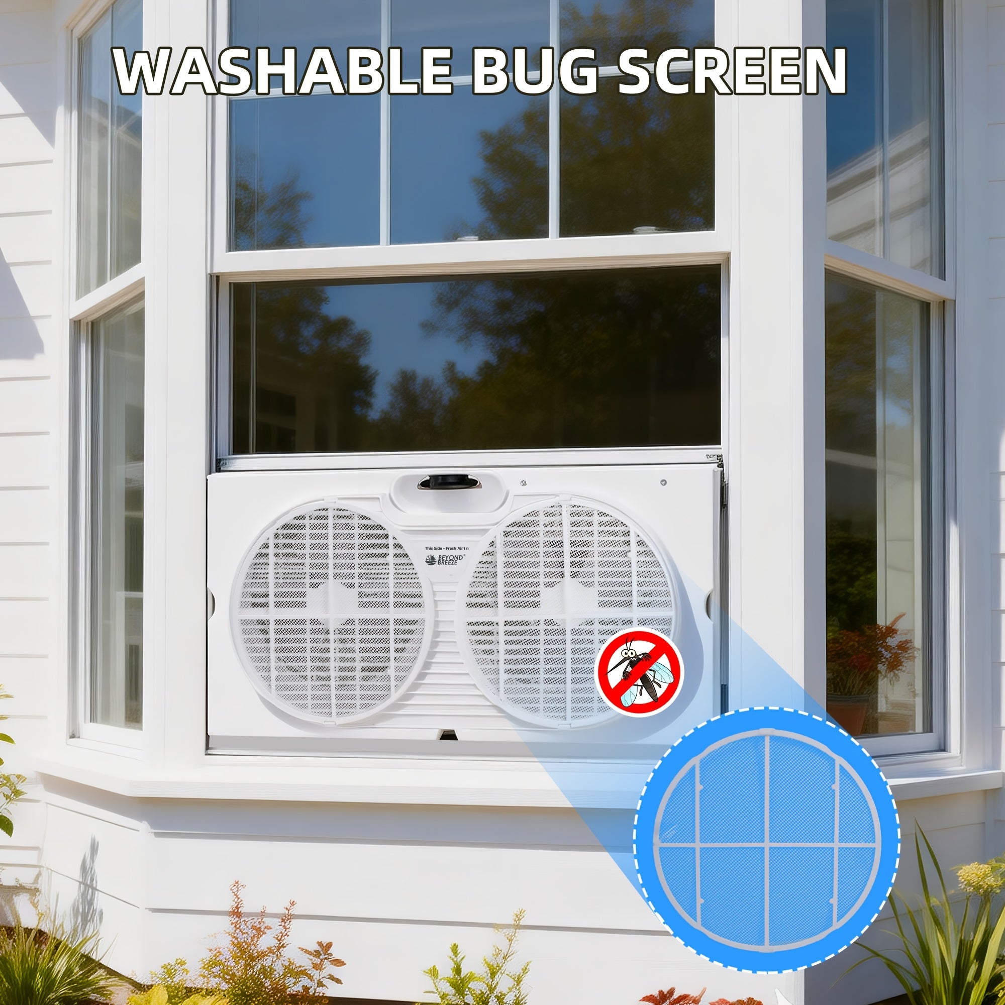 Twin Window Fan with 9-Inch Blades And 2 Speeds, Dual Window Fan with Expandable Width for Home Bedroom