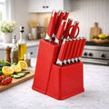 13pcs All-in-One Kitchen Knife Set with Holder - Includes 6 Steak Knives, Chef Knife, Bread Knife & Scissors - Perfect Housewarming Gift for New Home - Sharp & Durable Cooking Tools